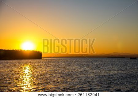 Sailing At Sunset In The Lagoon 