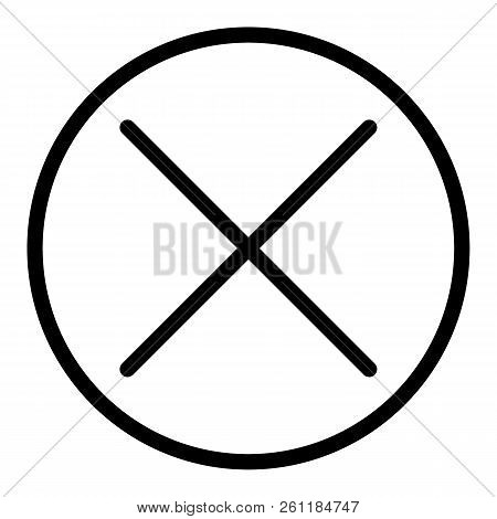 X Button Line Icon. Cross In Circle Illustration Isolated On White. X Mark Outline Style Design, Des