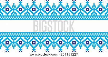 Embroidered Pattern On Transparent Background Ukrainian National Ornament
