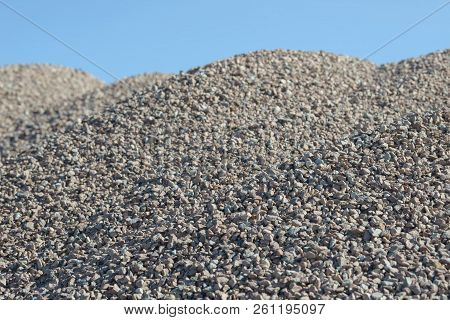 Breakstone Background. Road Gravel. Gravel Texture. Crushed Gravel Background. Piles Of Limestone Ro