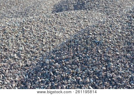 Breakstone Background. Road Gravel. Gravel Texture. Crushed Gravel Background. Piles Of Limestone Ro