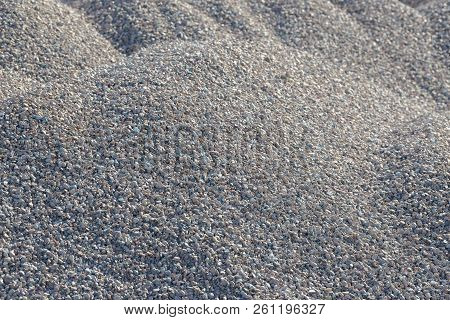 Breakstone Background. Road Gravel. Gravel Texture. Crushed Gravel Background. Piles Of Limestone Ro