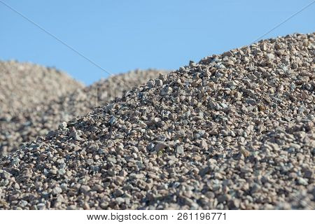 Breakstone Background. Road Gravel. Gravel Texture. Crushed Gravel Background. Piles Of Limestone Ro