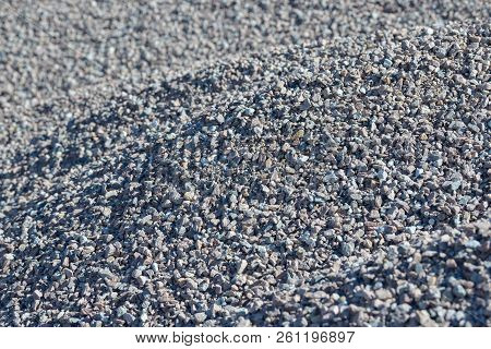 Breakstone Background. Road Gravel. Gravel Texture. Crushed Gravel Background. Piles Of Limestone Ro