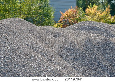 Breakstone Background. Road Gravel. Gravel Texture. Crushed Gravel Background. Piles Of Limestone Ro