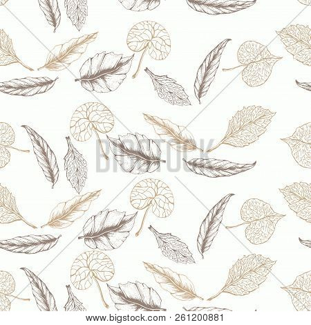 Botanical Watercolor Seamless Pattern. Beautiful Vector Hand Drawn Texture. Romantic Background For 