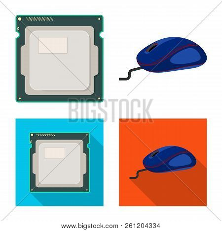 Vector Illustration Of Laptop And Device Icon. Set Of Laptop And Server Vector Icon For Stock.