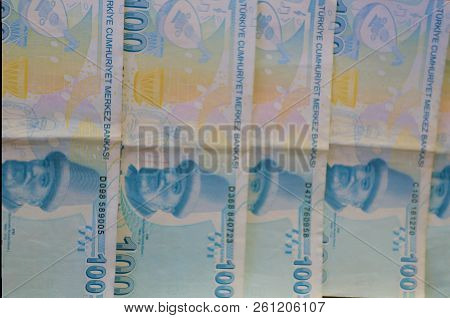 Colorful Turkish Lira. Turkish Lira Try Or Tl.