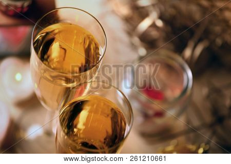 Champagne Glass Heart Candle Table Studio Quality