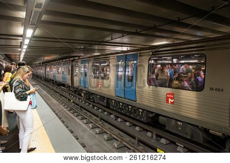 Lisbon Portugal. 16 April 2018. Rato Metro Station In Lisbon.lisbon, Portugal. Photography By Ricard