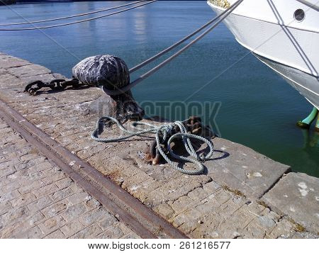 Boat Mooring Noray, Mooring On Land That Allows To Fix The Boat