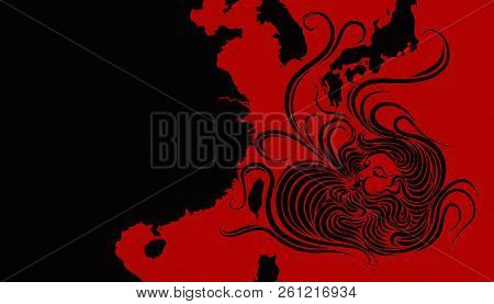 Illustration Idea For Typhoon Heading Towards Taiwan, Japan, South Korea And China.