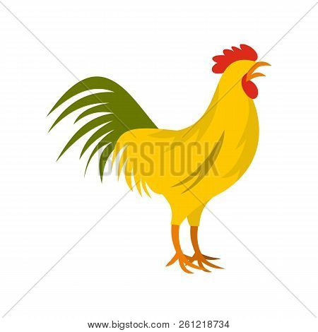 Gallic Rooster, The Symbol Of France Icon In Flat Style Isolated On White Background Illustration