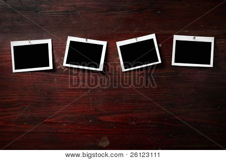Fotopapier beimessen, alte hölzerne Hintergrund