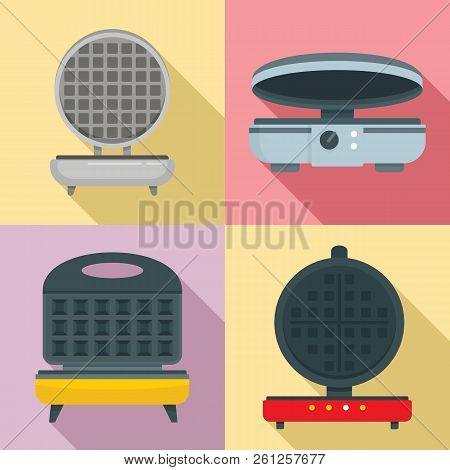 Waffle-iron Icon Set. Flat Set Of Waffle-iron Icons For Web Design