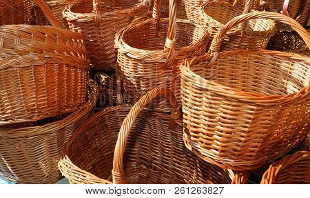 Many Basket In Wicker Material For Sale