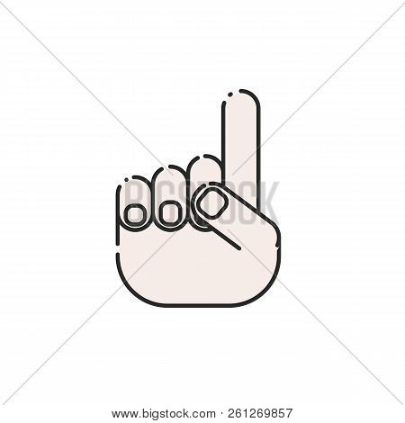 Flat Icon Of A Hand. Thumbs Up. Vector Illustration.