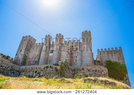 Medieval Castle In The Portuguese Village Of Obidos/ Castle/ Fortress/ Portugal