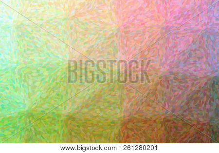 Illustration Of Green And Pink Impressionist Pointlilism Paint Background, Digitally Generated