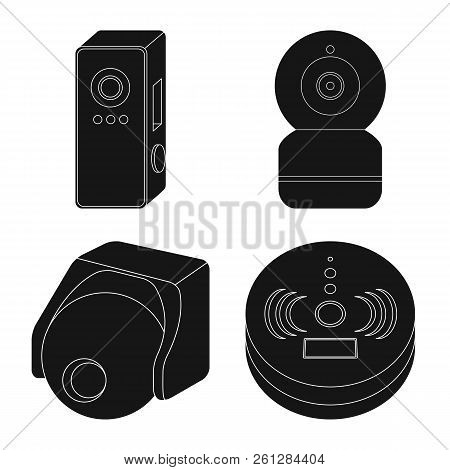 Isolated Object Of Cctv And Camera Logo. Collection Of Cctv And System Vector Icon For Stock.
