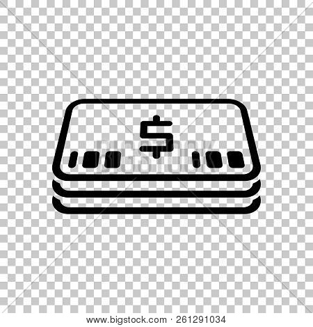 Pack Of Dollar Money Or Vouchers. Business Icon. On Transparent