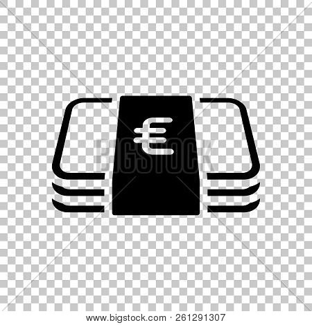 Pack Of Euro Money Or Vouchers. Business Icon. On Transparent Ba