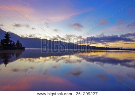 Ulundanu Lake In The Morning, Bali, Indonesia