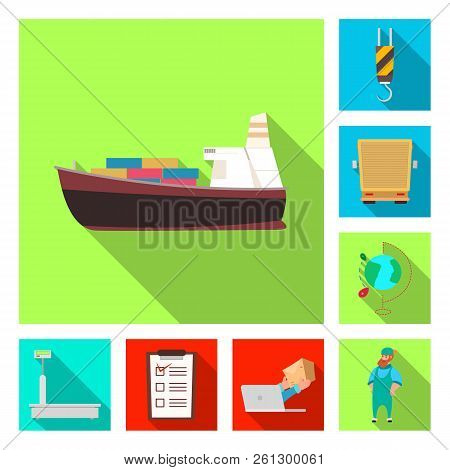 Vector Illustration Of Goods And Cargo Icon. Set Of Goods And Warehouse Vector Icon For Stock.