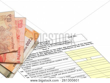 Individual Tax Form Itr-1 With Indian Currency And Left Space To Write.