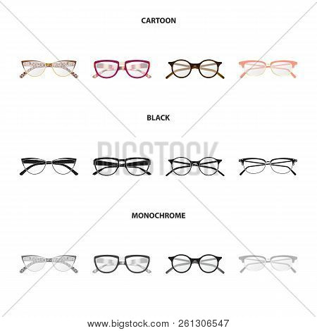 Isolated Object Of Glasses And Frame Icon. Collection Of Glasses And Accessory Vector Icon For Stock