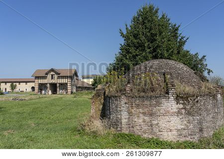 Countryside Along The Road From Lignana To Ronsecco, Near Vercelli, Piedmont, Italy, At Summer