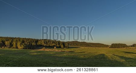 Meadows And Forest In Sumava National Park In South Of Bohemia