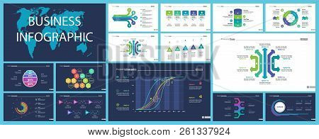 Project Infographic Design Template Set For Stock And Trade Concept. Can Be Used For Business Projec
