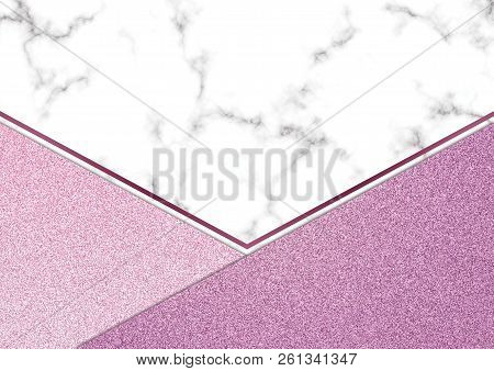 Pink Glitter Marble Blackground, Shimmer Glitter Texture, Template Presentation