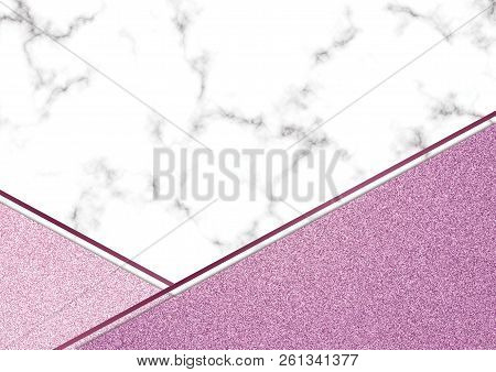 Pink Glitter Marble Blackground, Shimmer Glitter Texture, Template Presentation