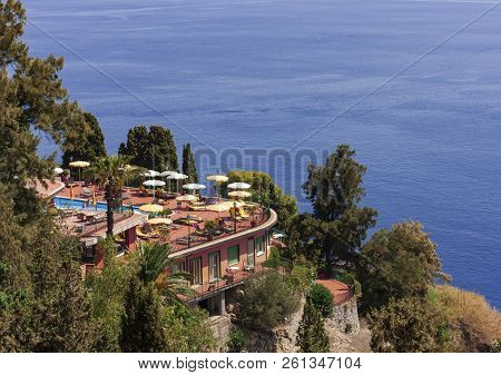 Luxury Resort With A Swimming Pool And Sea View In Taormina, Sicily