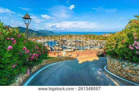 View Of Harbor And Village Porto Rotondo, Sardinia Island, Italy