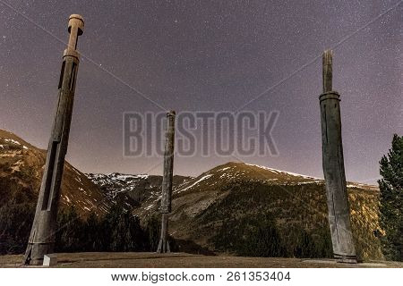 Stars In The Magical Night In Roc Del Quer Canillo, Andorra