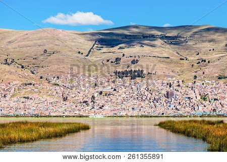 Puno Panoramic View From Titicaca Lake, Peru