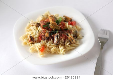 イタリアン ・ パスタとムール貝