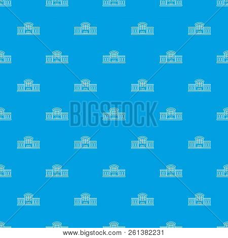 Railway Station Pattern Vector Seamless Blue Repeat For Any Use