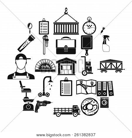 Warehouses Icons Set. Simple Set Of 25 Warehouses Vector Icons For Web Isolated On White Background