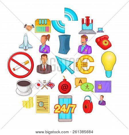Work Flow Icons Set. Cartoon Set Of 25 Work Flow Vector Icons For Web Isolated On White Background