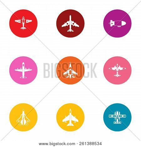 Summer Flight Icons Set. Flat Set Of 9 Summer Flight Vector Icons For Web Isolated On White Backgrou