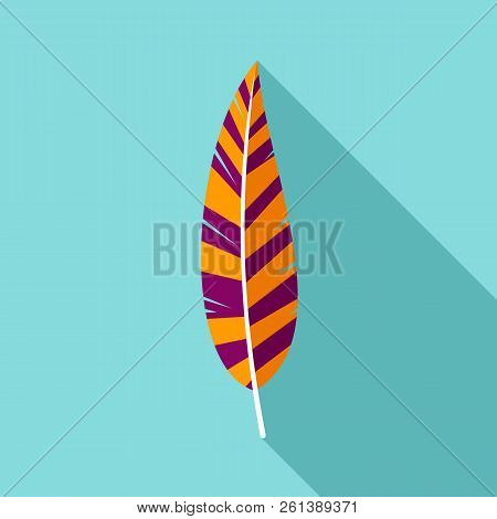 Boho Feather Icon. Flat Illustration Of Boho Feather Vector Icon For Web Design