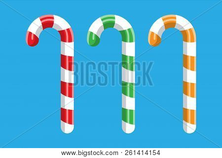 Candy Cane. Christmas Candy. Lollipop Stick Sweetness Candycane. Happy New Year Decoration. Merry Ch