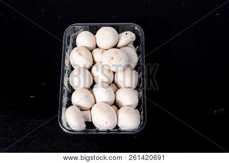 Photo Picture Of  Fresh White Mushroom Food Texture Background