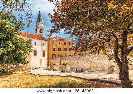 Saint Elias Church In Historic Center Of Zadar Town, Croatia, Europe.