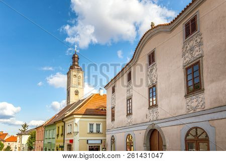 Colorful Facades Of Houses In The Historic Center Of Kutna Hora In The Czech Republic, Europe.