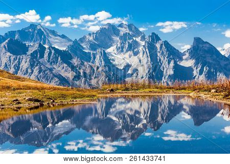 Koruldi Lake Near Mestia In Upper Svaneti Region, Georgia